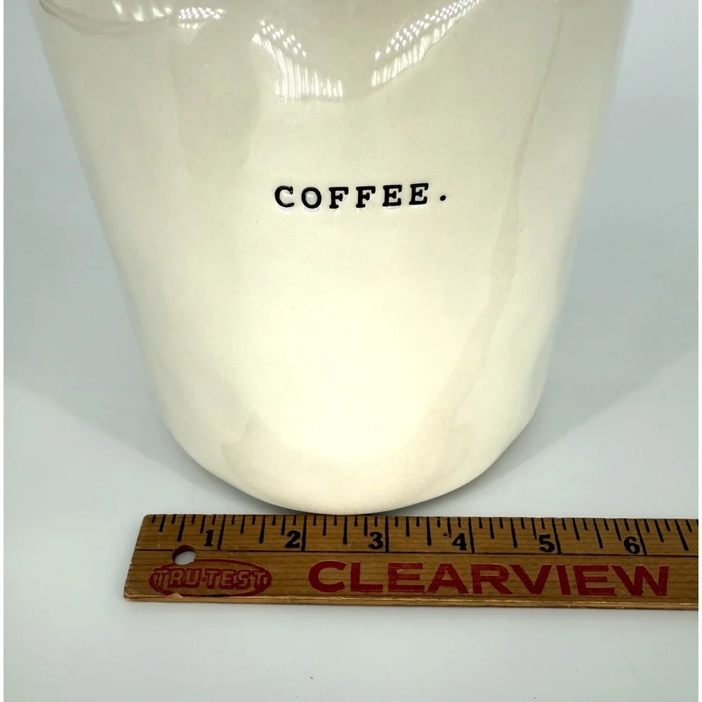 Rae Dunn Artisan Collection by Magenta Tall Coffee Canister Typewriter Font Jar